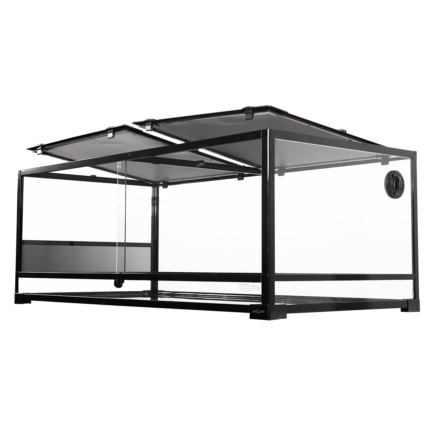 REPTI ZOO 85 Gallon Glass Reptile Terrarium 48x24x18 Inches - Large Detachable Enclosure with Double Hinge Doors & Screen Ventilation - Ideal for Lizards, Snakes, Geckos & Other Reptiles - Perfect for Home, Office or Classroom Habitat Setup