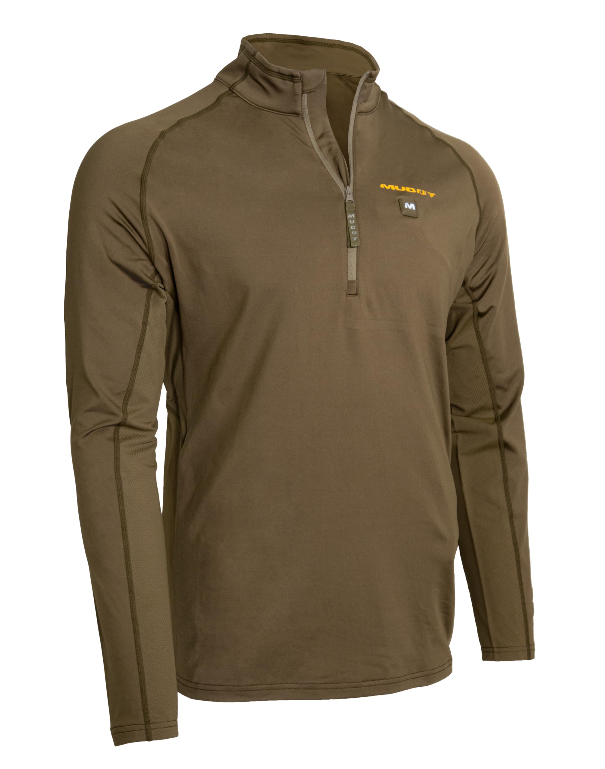 Men's Heated Base Layer Shirt - Thermal Winter Underwear for Hiking, Skiing & Outdoor Activities - Brown Clay XL - Nucleus Collection