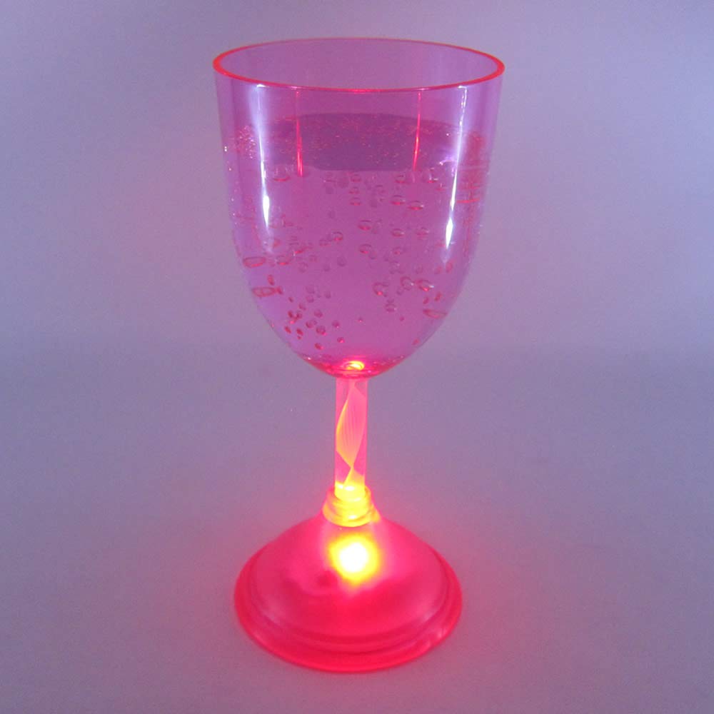 LED Wine Glasses Set of 6 - 11oz Glowing Red for Parties & Gifts