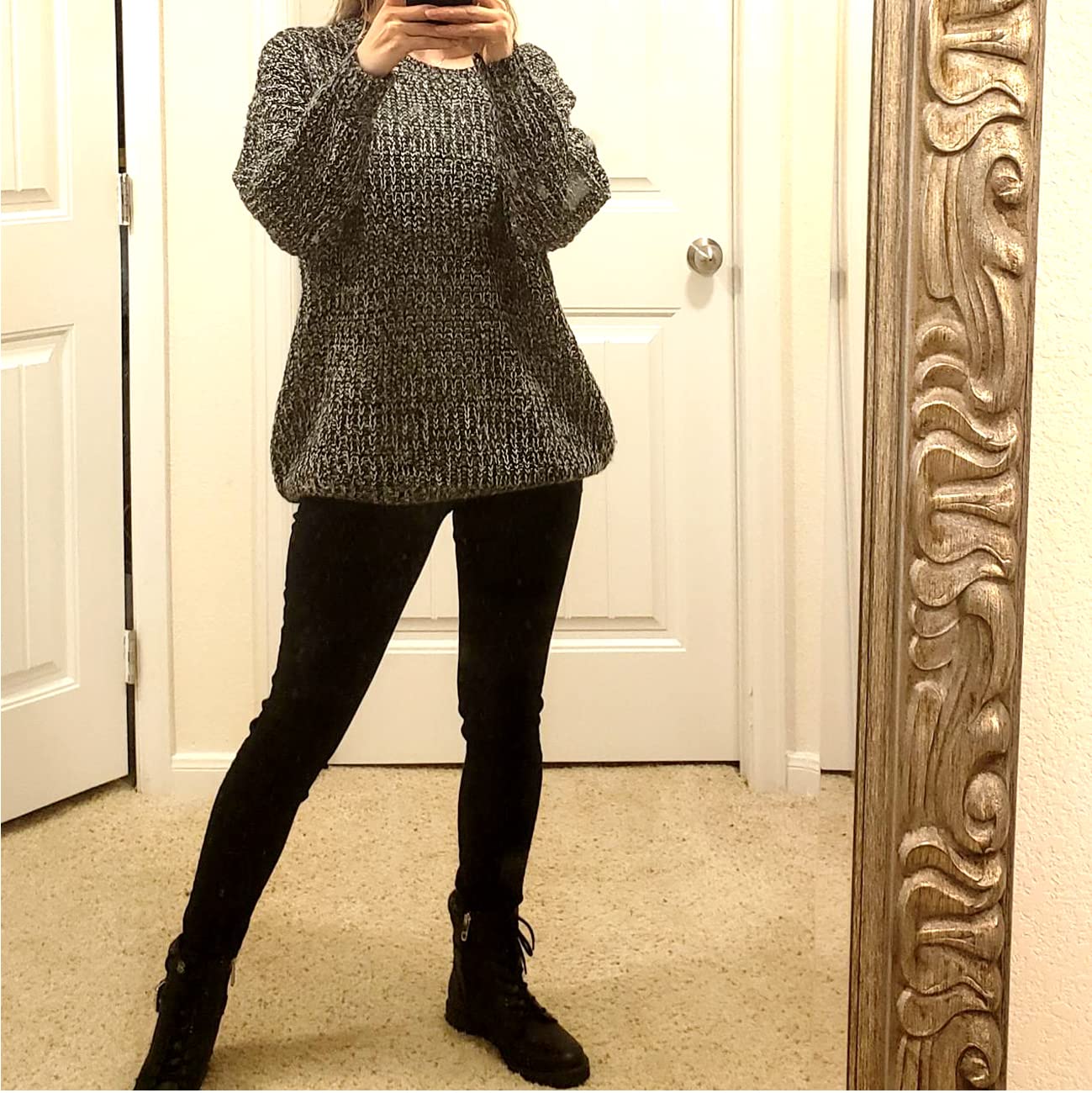 ARJOSA Women's Oversized Knit Sweater - Fall Crew Neck Pullover Long Sleeve Tunic Top for Casual Wear, Office & Date Nights