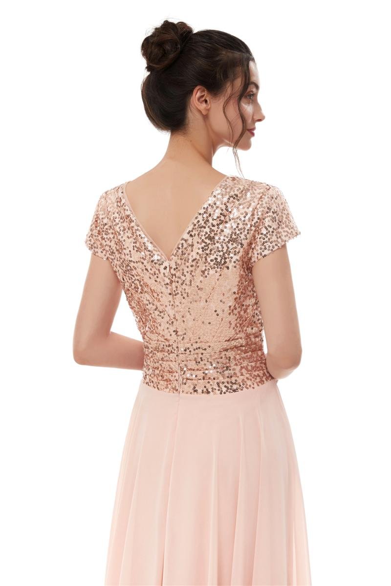 Elegant Cap Sleeve Empire Waist Formal Evening Gown - Long Women's Bridesmaid Dress in Pink, Size 20W - Perfect for Weddings, Proms, and Special Occasions
