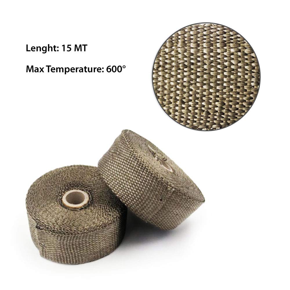 Quattroerre 16038 High-Temperature Thermal Insulating Tape for Motorcycle Manifolds - Heat Resistant, Clear Adhesive - Perfect for Engine Protection & Exhaust Wrapping