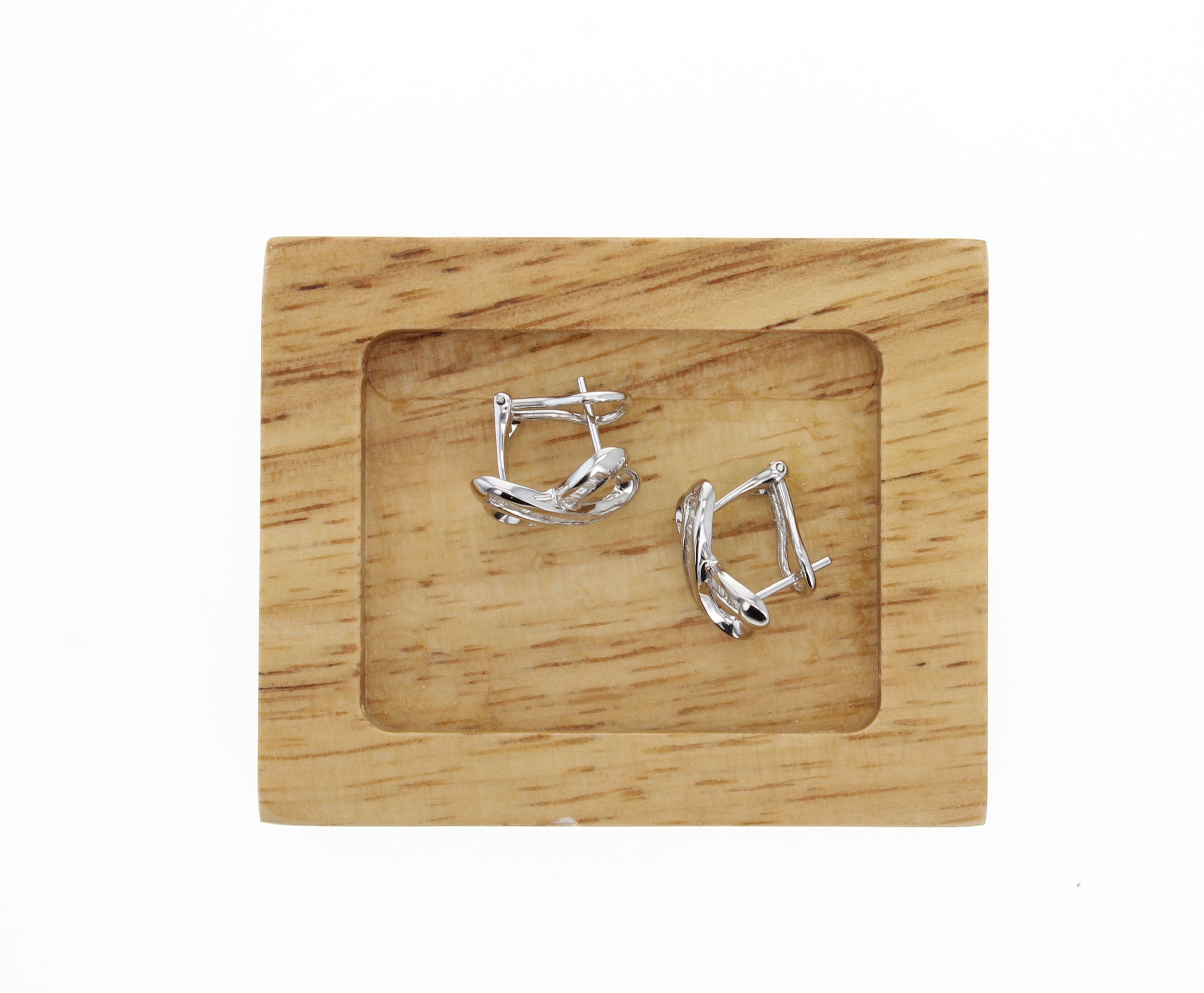 X Baguette Diamond Omega Clip-On Earrings – Elegant & Comfortable Non-Pierced Ear Jewelry for Parties, Weddings & Special Occasions