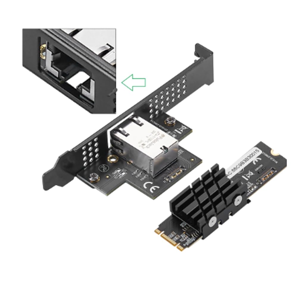 ROTEMADEGG M.2 to 10G Ethernet NIC Adapter Card - 10G/2.5G/1G RJ45 LAN Network Card with AQC107 Chipset (B Key & M Key Compatible) - Perfect for High-Speed Gaming, NAS, Server & Workstation Applications