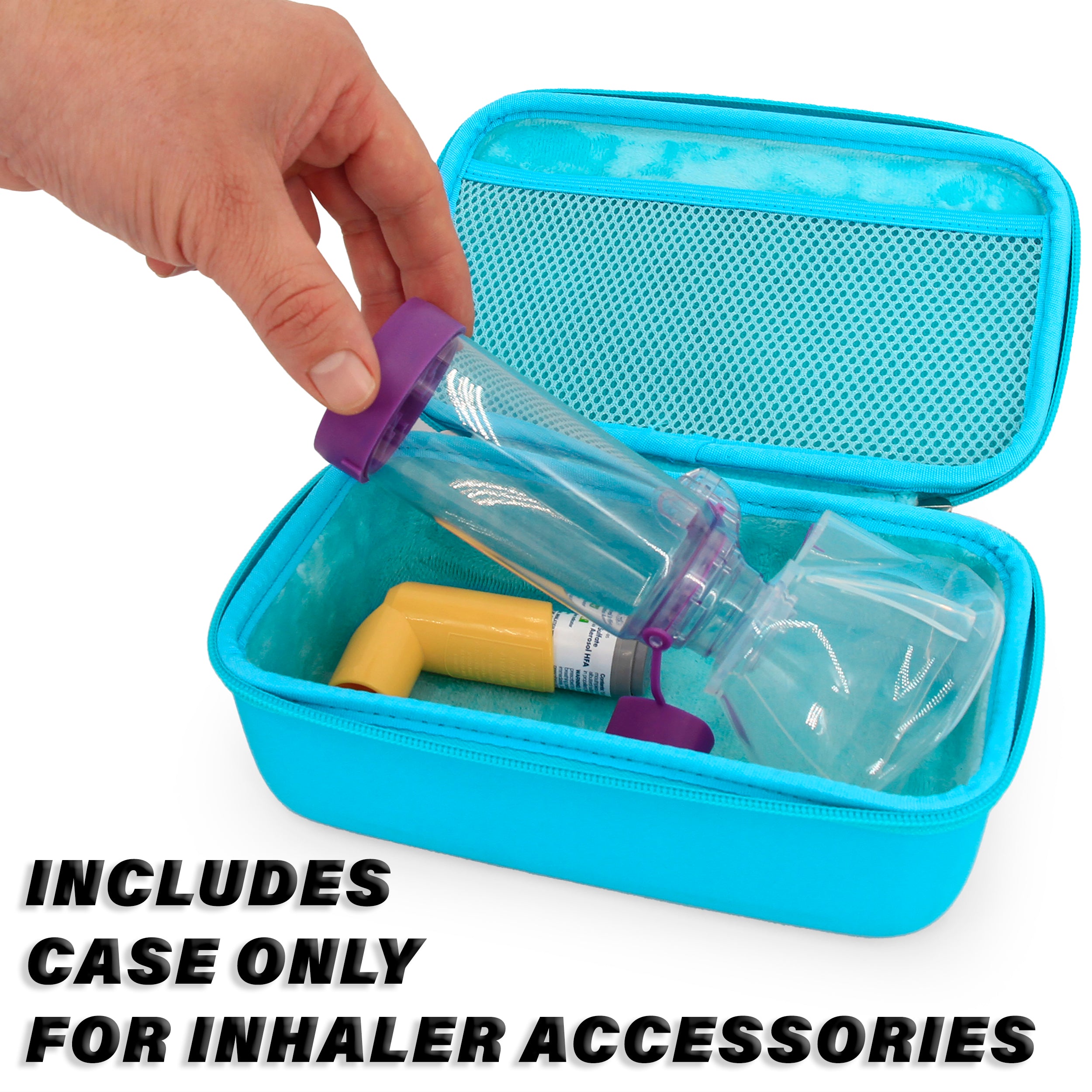 Portable Inhaler Spacer Travel Case - Protective Storage for Asthma Inhaler with Mask & Accessories | Perfect for Travel, Home & Emergency Use