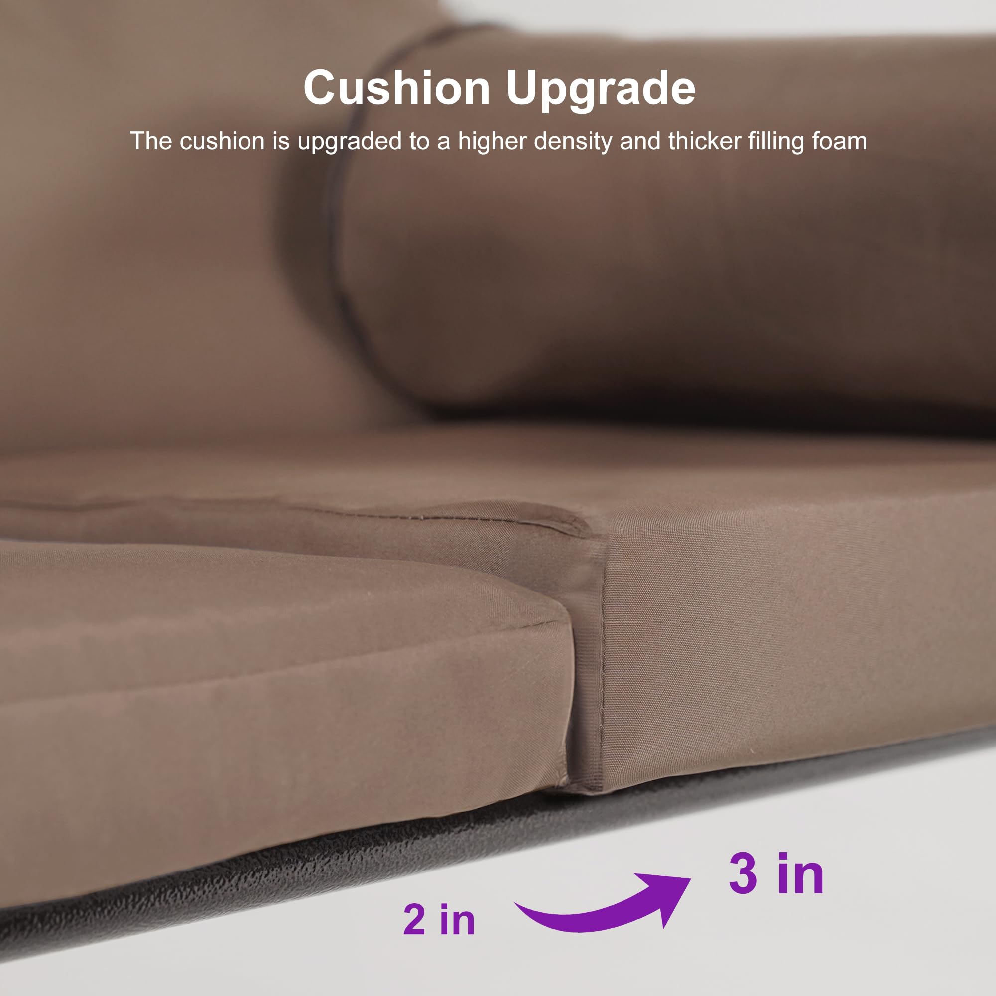 PURPLE LEAF 3-Seat Outdoor Patio Swing with Weather-Resistant Steel Frame, Adjustable Canopy & Cushions - Perfect for Garden, Porch, and Backyard Relaxation