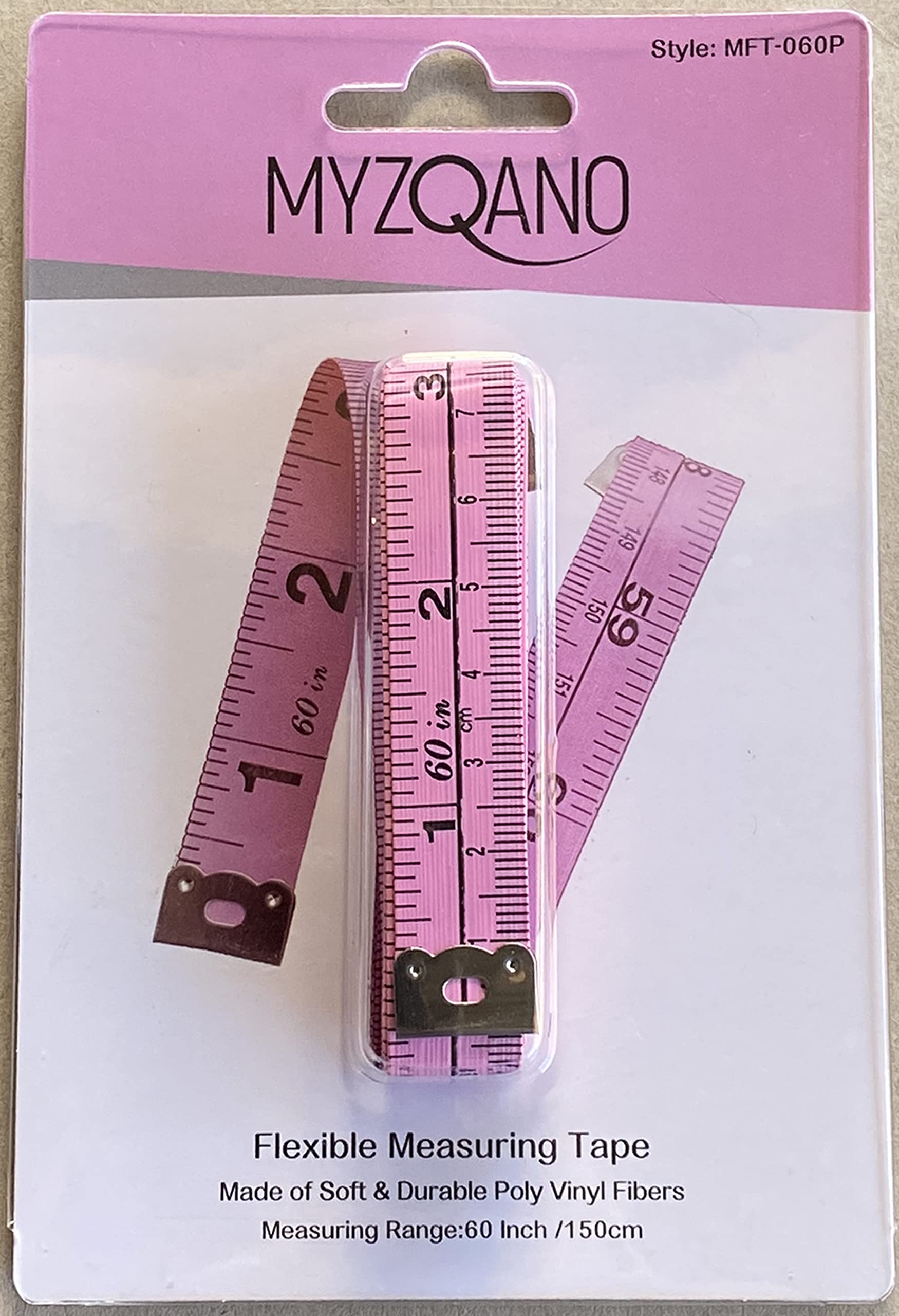 Soft & Flexible Double-Sided Pink Vinyl Measuring Tape - 60