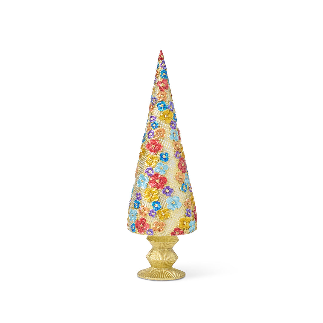 13-Inch Floral Tree - Artificial Silk Flower Tree for Home Decor, Wedding Centerpiece, Office Desk, and Party Decoration