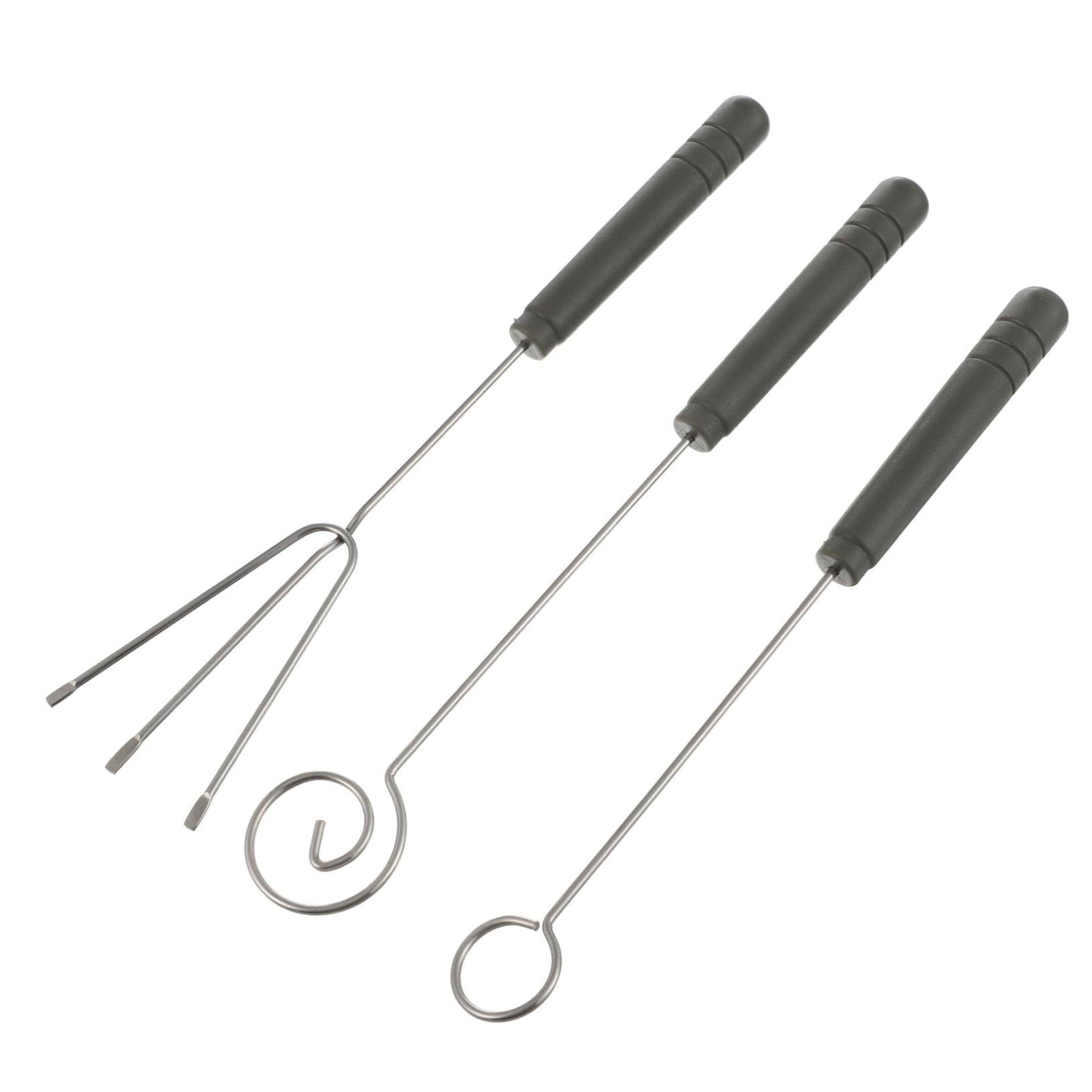 3-Piece Stainless Steel Fondue Forks Set - Heat-Resistant Chocolate & Cheese Dipping Forks with Ergonomic Handle for Melting Pots, Baking, Parties - Smooth Surface Easy Clean (Ideal for Valentine's Day & Family Gatherings)