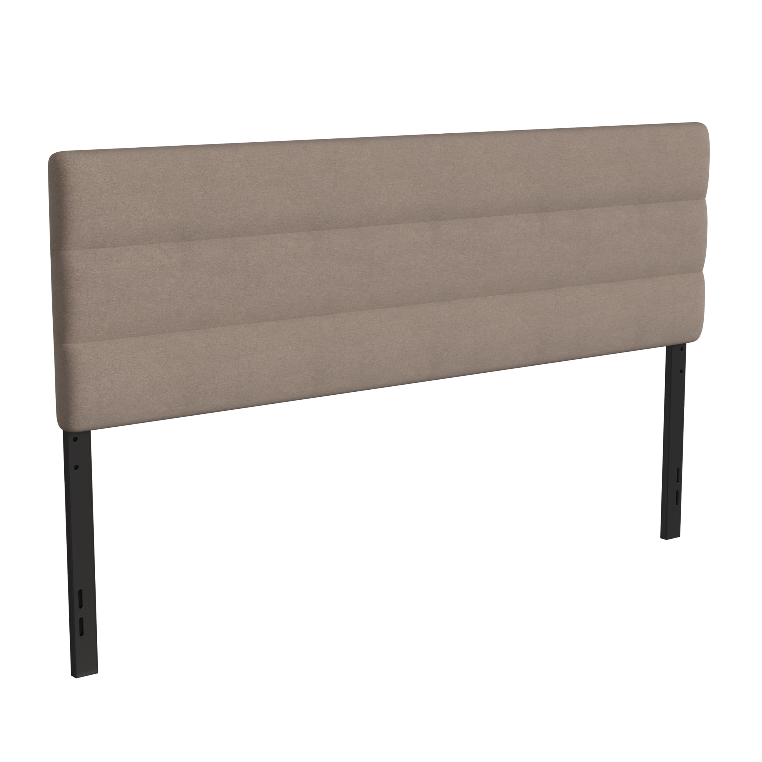 Emma & Oliver Gannon King Headboard - Taupe Fabric Upholstered Adjustable Height Bed Frame - Easy 30-Min Assembly - Fits Most Bed Frames (Not Included) - Perfect for Master Bedroom, Guest Room & Home Decor