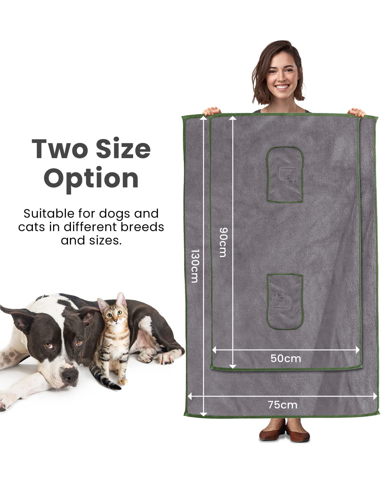 Premium Microfiber Dog Towels 2-Pack - Extra Large 51