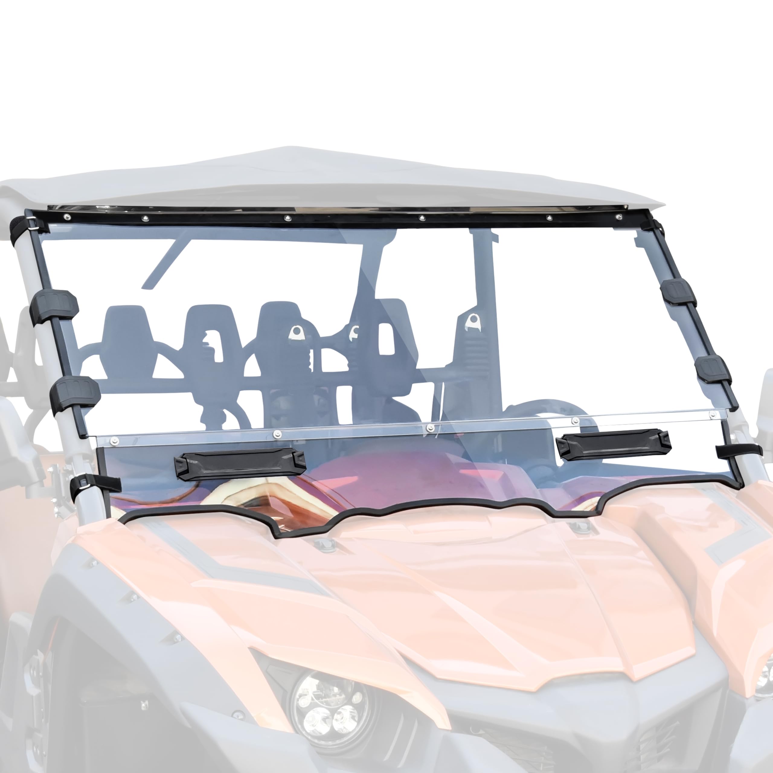 SAUTVS Clear Durable Hard Coat Poly Vented Full Windshield for Yamaha Viking VI (2014-2025) - Dustproof ATV Accessories for Off-Road Adventures & Trail Riding