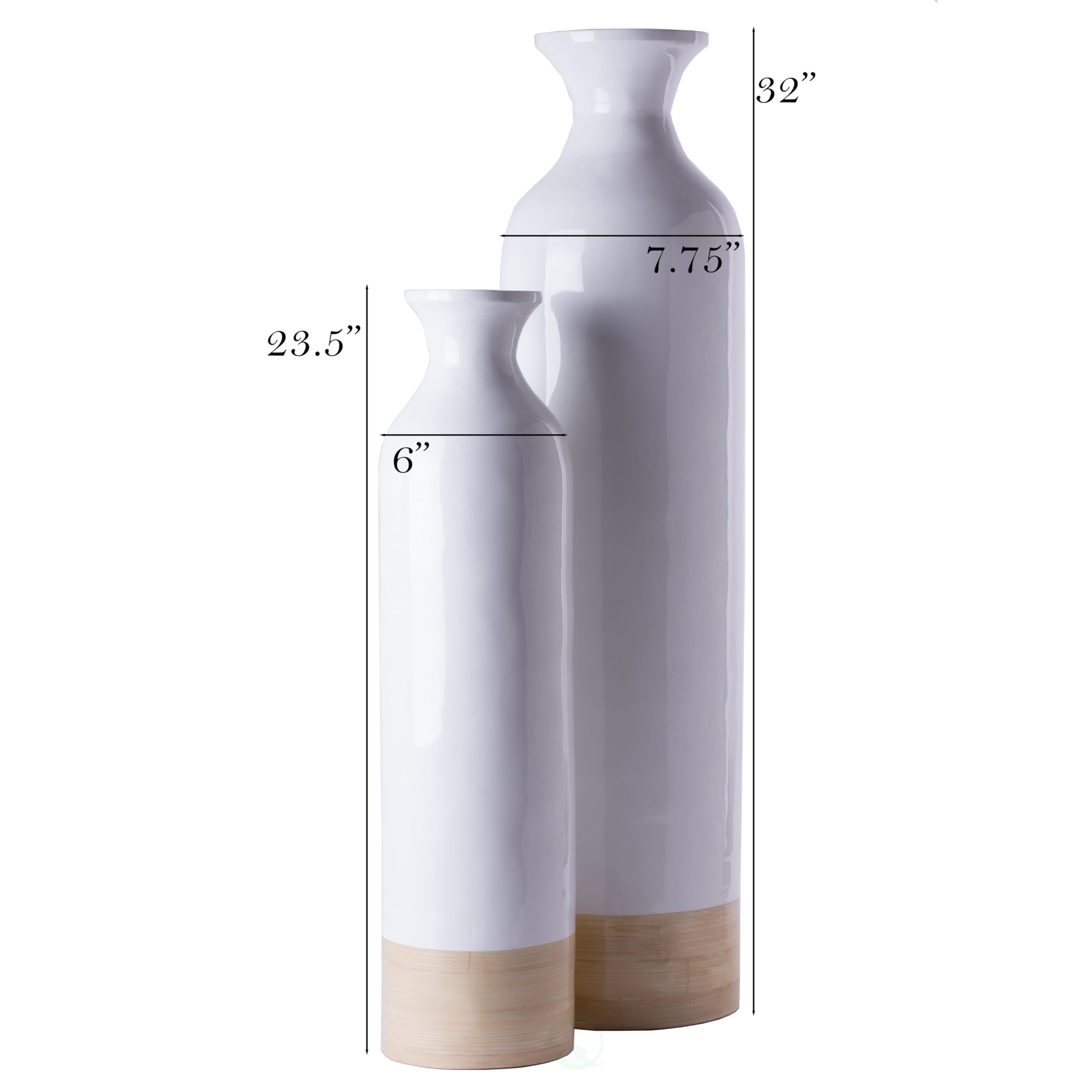 Stylish Tall Spun Bamboo Floor Vase - 31