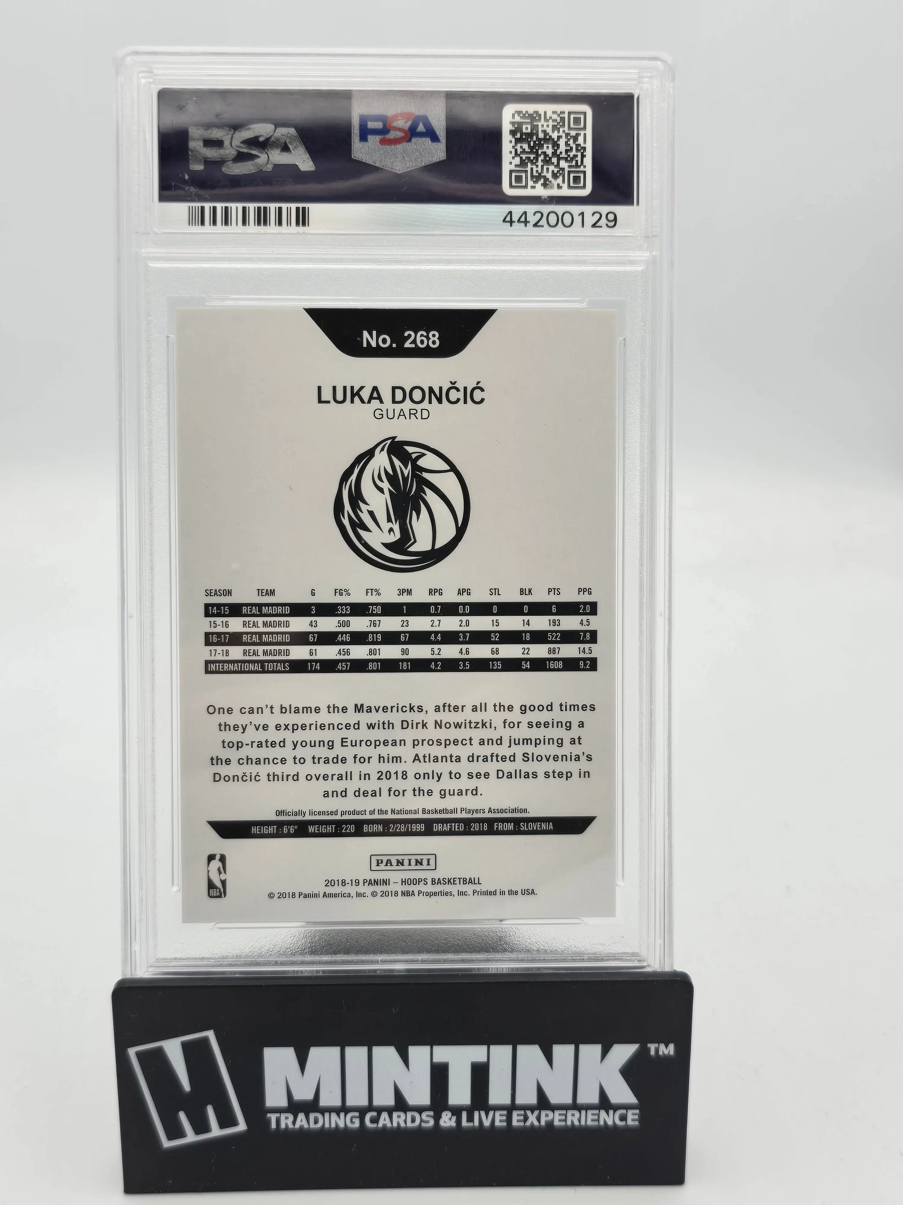 2018 Panini Hoops Luka Doncic Rookie Card Silver PSA 10 Gem Mint /199 - Perfect for Basketball Card Collectors and Dallas Mavericks Fans