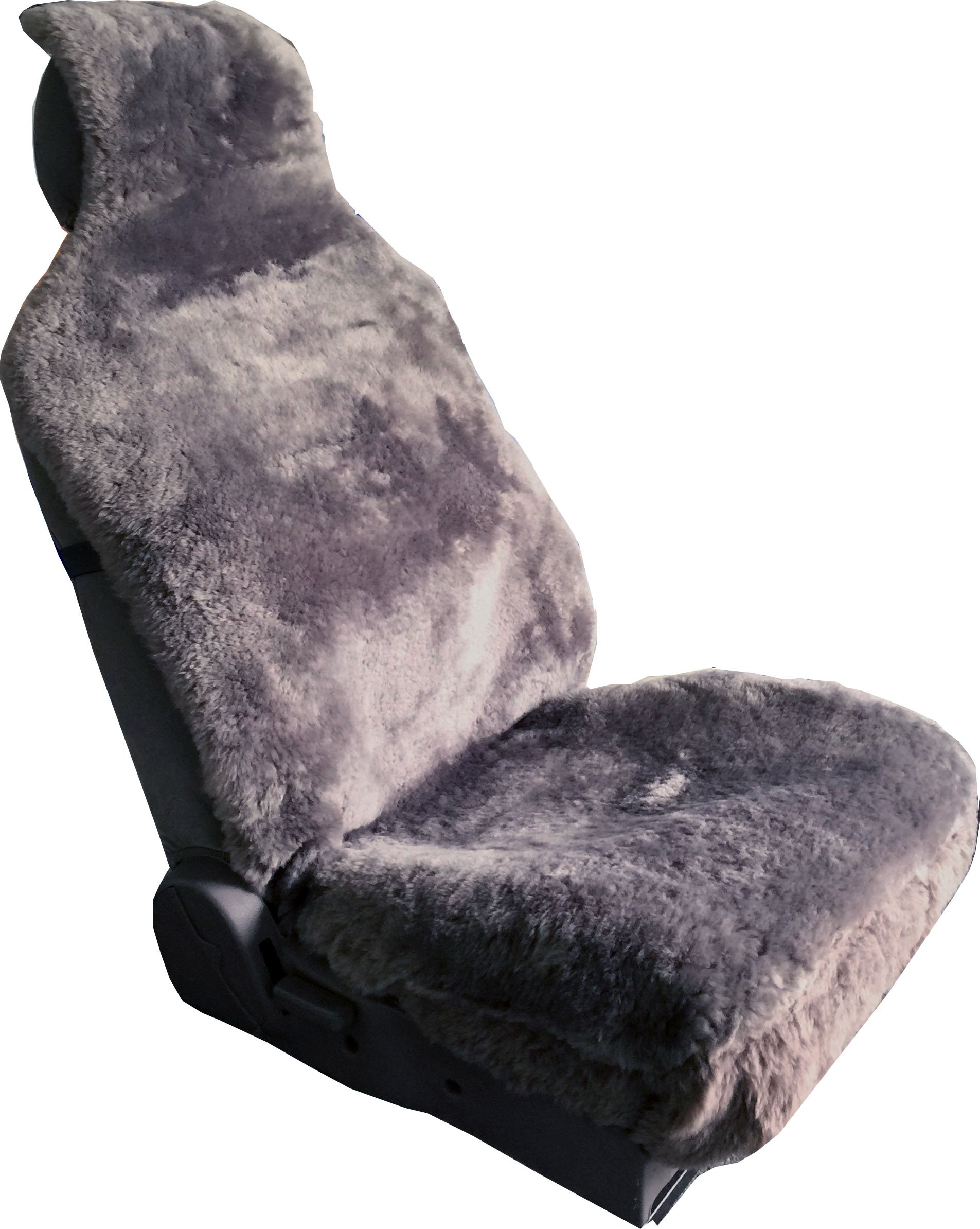 Premium Aegis Cover 701009STEEL Dark Grey Luxury Australian Sheepskin Car Seat Cover - Airbag Compatible, 1 Pack - Perfect for SUVs, Trucks & Long Drives
