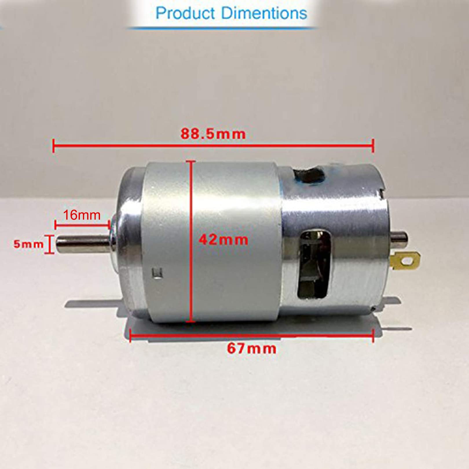 12V-24V 775 Brushed DC Motor - 10000RPM High Speed, Large Torque, Dual Output Shaft, Ball Bearing, Low Noise - Perfect for Power Tools, DIY Projects, Robotics, and Industrial Applications