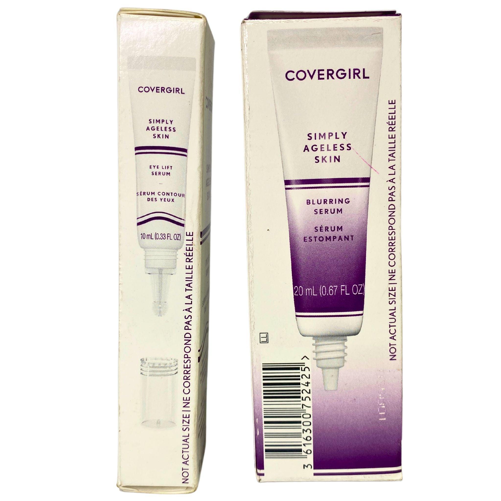 Covergirl Simply Ageless Skin Eye Lift Serum & Blurring Serum - 28 Piece Set for Dark Circles & Wrinkles - Anti-Aging Eye Treatment for Brightening & Smoothing Skin - Perfect for Daily Skincare Routine & Makeup Prep