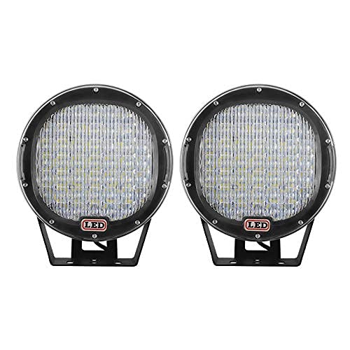 2PCS 225W 9 Inch LED Work Light Bar - Waterproof Flood Beam Off Road Lights for Truck, Boat, Car, 4x4, ATV, UTV, SUV (12V/24V) - Durable Black Fog Driving Lights for Night Adventures & Off-Roading