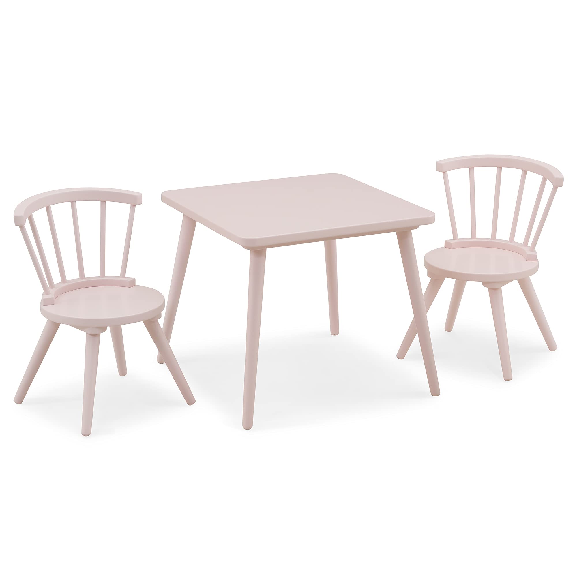 Delta Children Windsor 2-Piece Chair Set, Blush Pink - Kids Dining Chairs for Girls & Boys, Sturdy Wooden Seating for Bedroom, Playroom & Kitchen - Perfect for Family Meals & Playtime