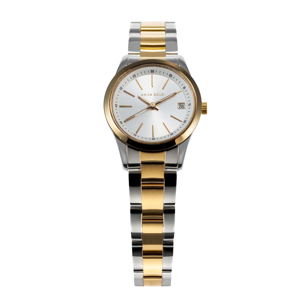 ARIES GOLD URBAN CLASSIC Two-Tone Gold Stainless Steel Women's Watch - Waterproof Luxury Dress Watch for Business, Party & Everyday Wear