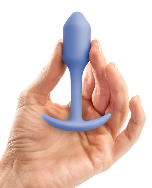 B Vibe Snug Plug 1 - Weighted Silicone Butt Plug for Beginners (Violet) | Comfortable Anal Training & Sensual Play | Perfect for Couples & Solo Exploration