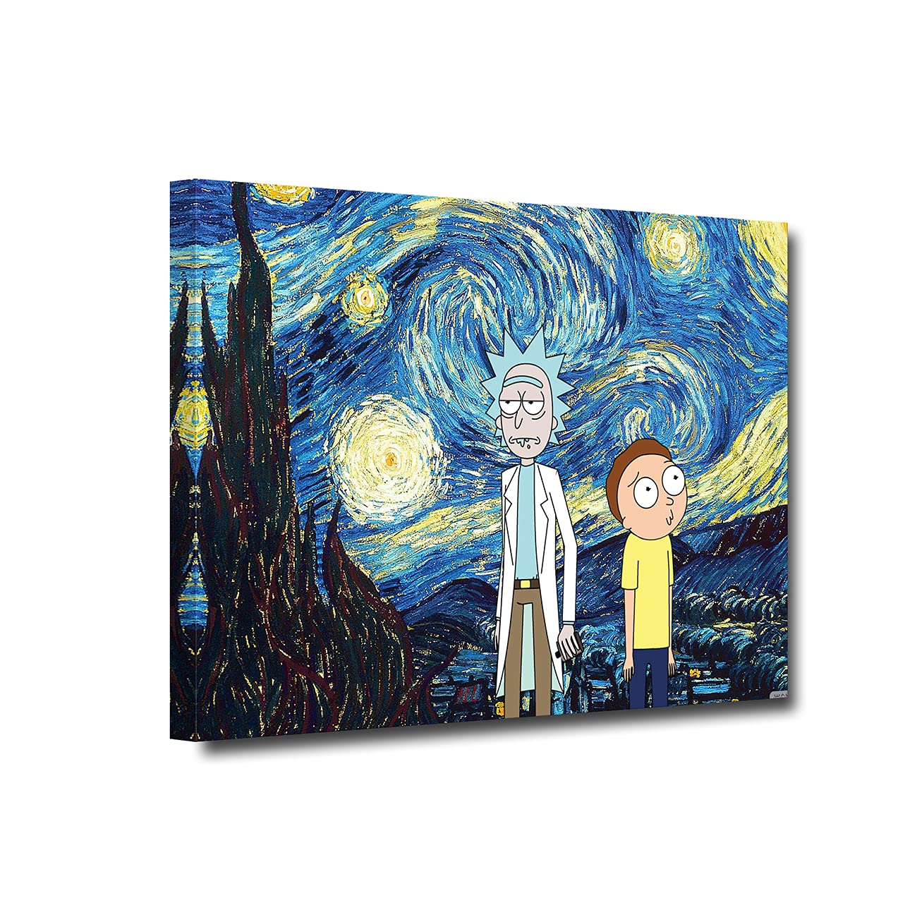 ATRKERS Rick and Morty Spaceship Cartoon Framed Wall Art - Ready to Hang Canvas Prints for Living Room, Bedroom, Office Decor | Sci-Fi Pop Culture Home Decoration Gift for Fans