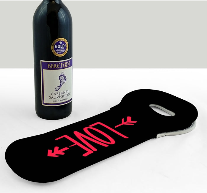 Personalized Wine Tote Bag with Love Design - Perfect for Picnics, Weddings & Gift Giving
