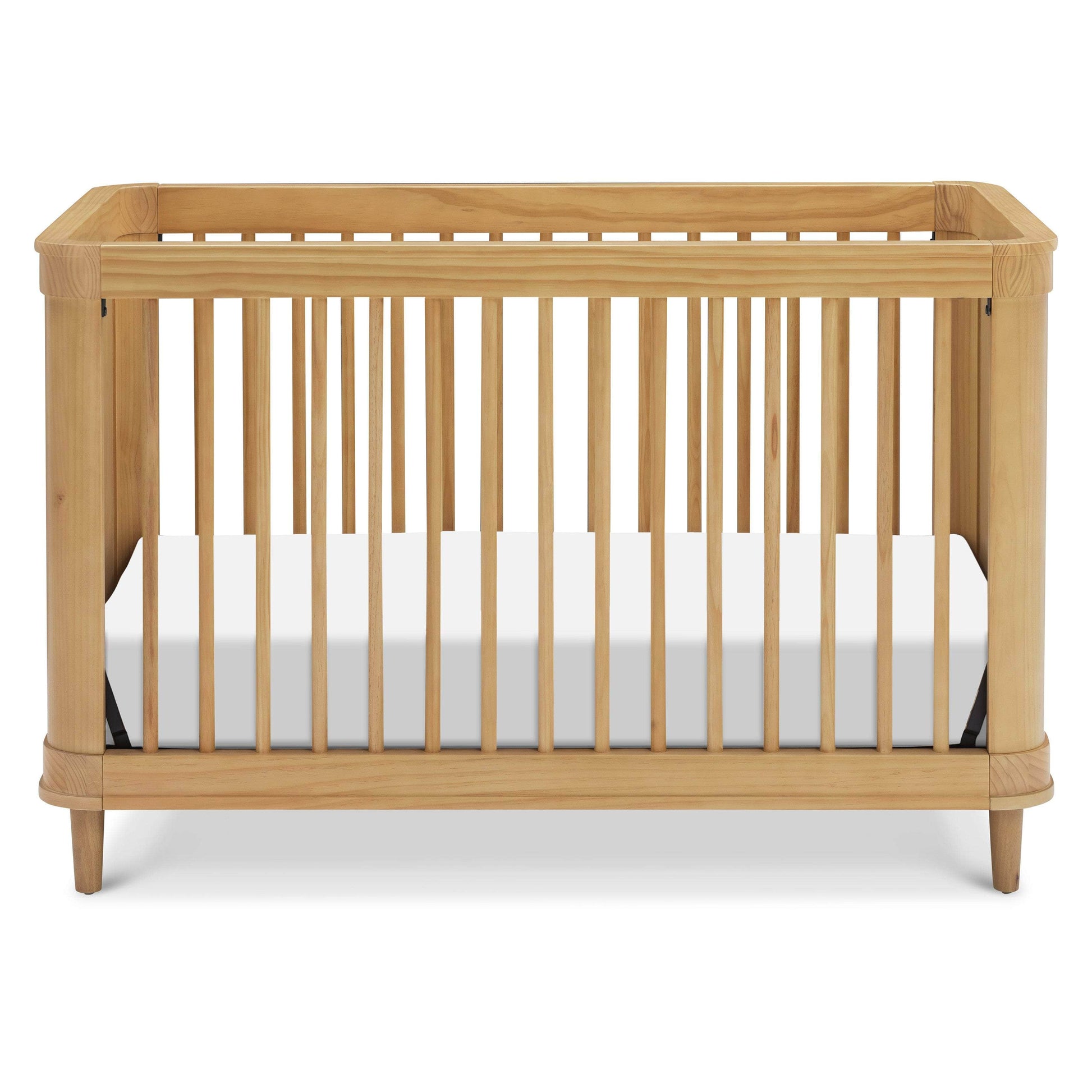 3-in-1 Convertible Baby Crib with Canopy - White Nursery Furniture for Newborns to Toddlers | Perfect for Bedrooms, Daycares & Nursery Rooms