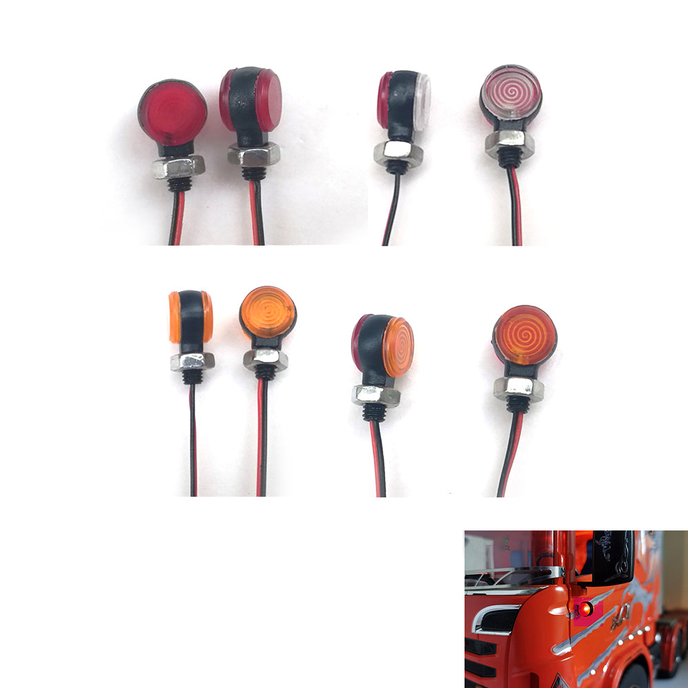 LED Side Skirts Light Kit for 1/14 Scale RC Tractor Trucks & Dump Cars - Left/Right Position Marker Lamps - Realistic Simulation Upgrade Parts for Radio Controlled Models (Perfect for Nighttime Crawling & Off-Road Racing)