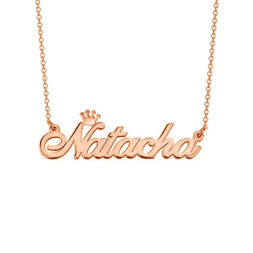 Custom Name Necklace for Women - Personalized Crown Nameplate Jewelry with Any Name - Perfect for Birthdays, Anniversaries & Gifts
