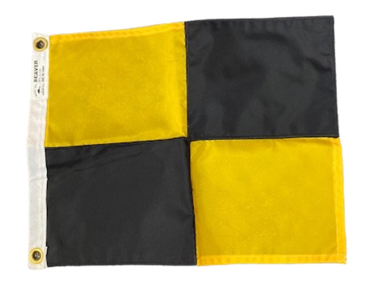 Lima Code Signal Flag - Durable Sewn Nylon with Reinforced Header & Brass Grommets - Size 2 - Perfect for Marine Communication, Nautical Decor, and Boat Safety Signaling