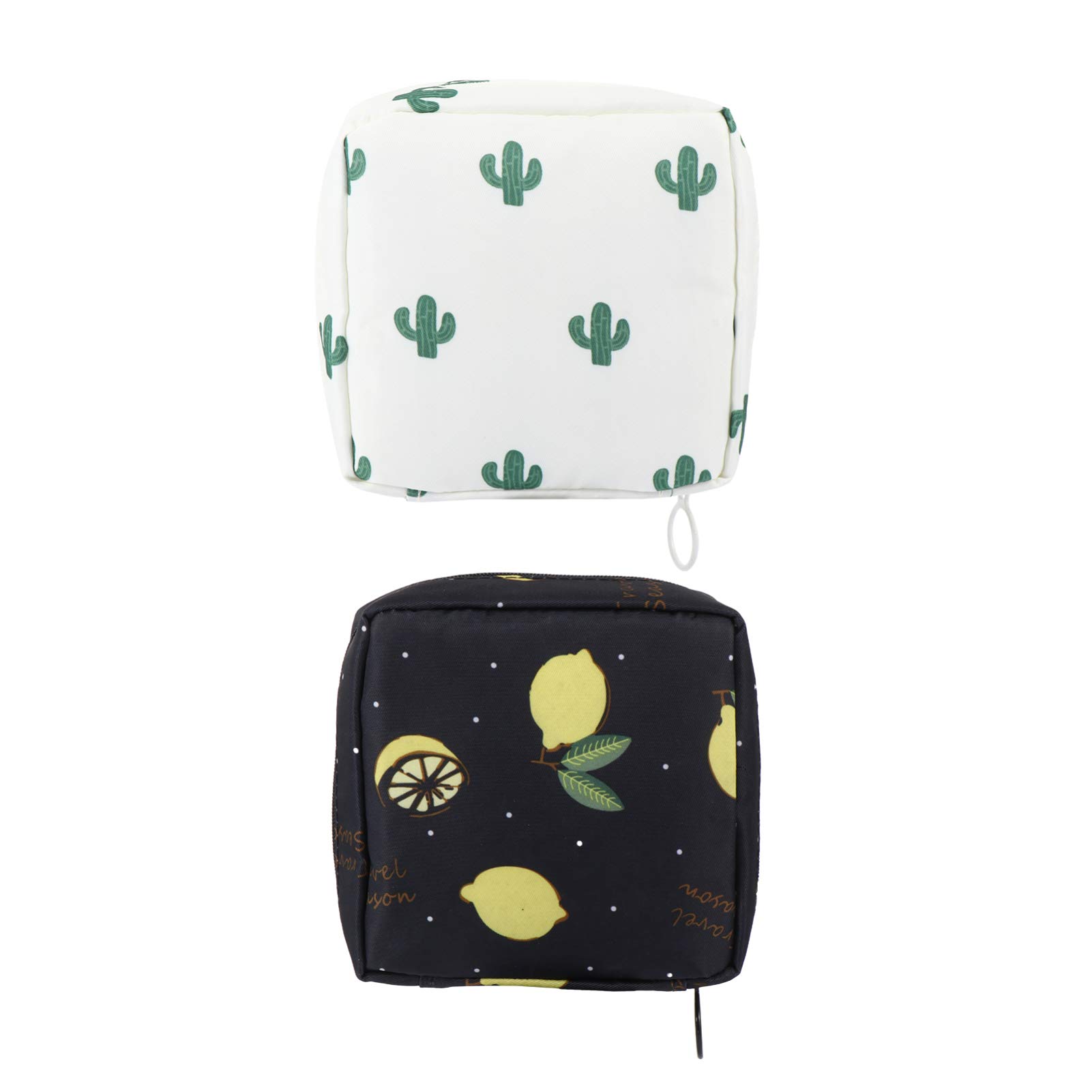 MILISTEN Cute Waterproof Nylon Makeup Bag Set of 2 - Large Capacity Travel Cosmetic Organizer with Sanitary Napkin Pouch, Washable Portable Diaper Bag for Women | Perfect for Travel, Gym, Nursing & Daily Organization