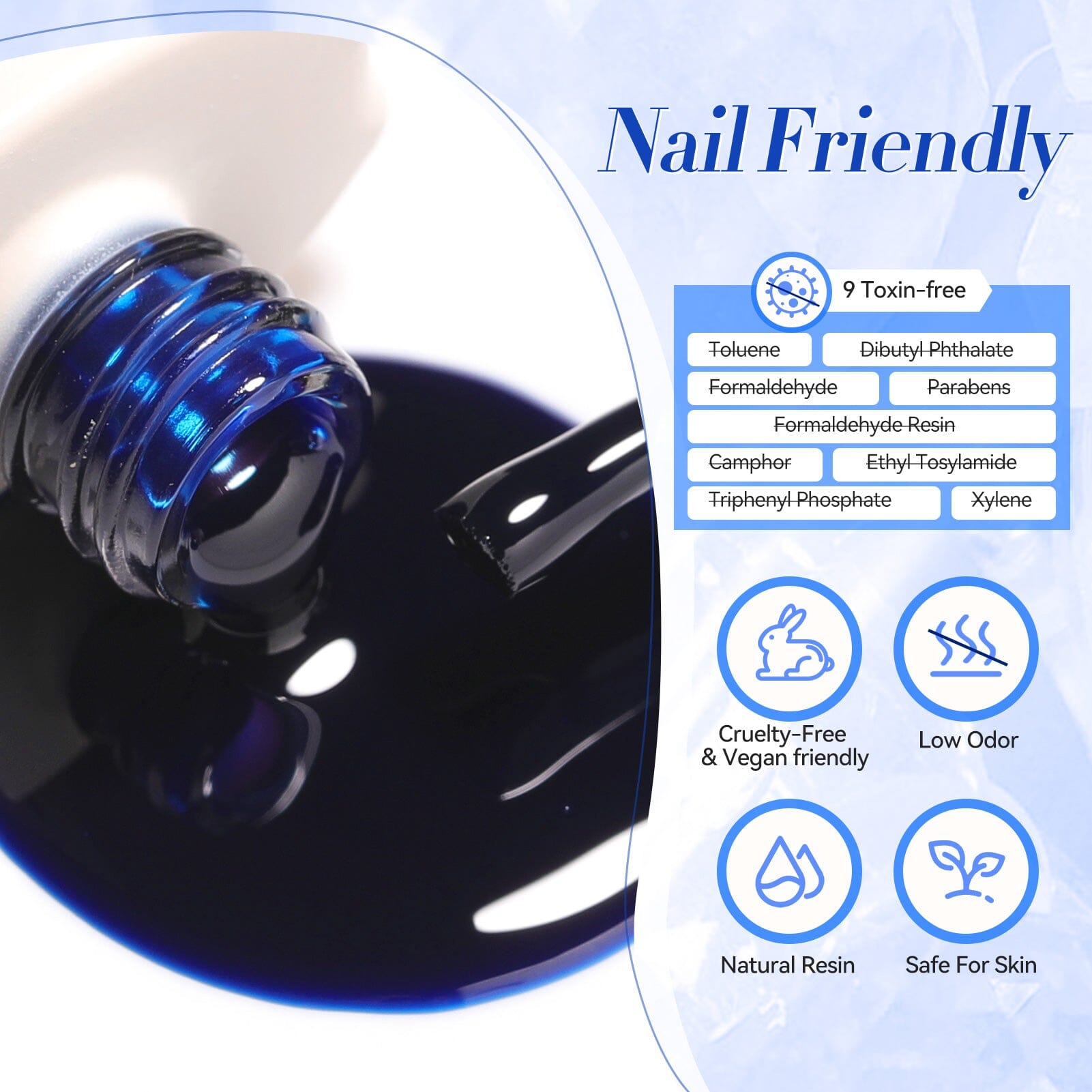 Blue Hema-Free Semi Jelly Gel Polish #13 - 15ml Soak Off UV LED Nail Polish - Perfect for Manicures, Pedicures & Nail Art Designs