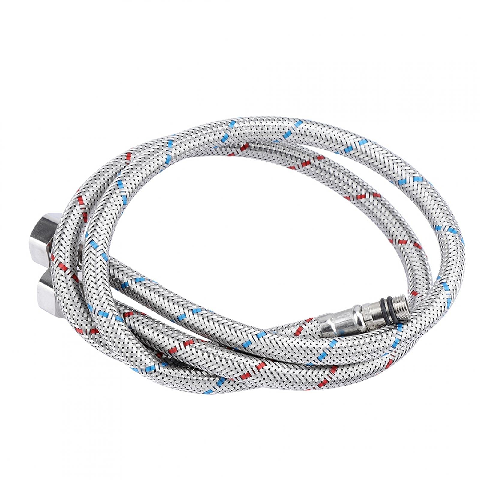 2 Pack Stainless Steel Faucet Connector Flexible Water Supply Hoses - 60CM (24 Inch) Hot & Cold Water Lines for Kitchen Sink, Bathroom Faucet, Dishwasher & Washing Machine Connections