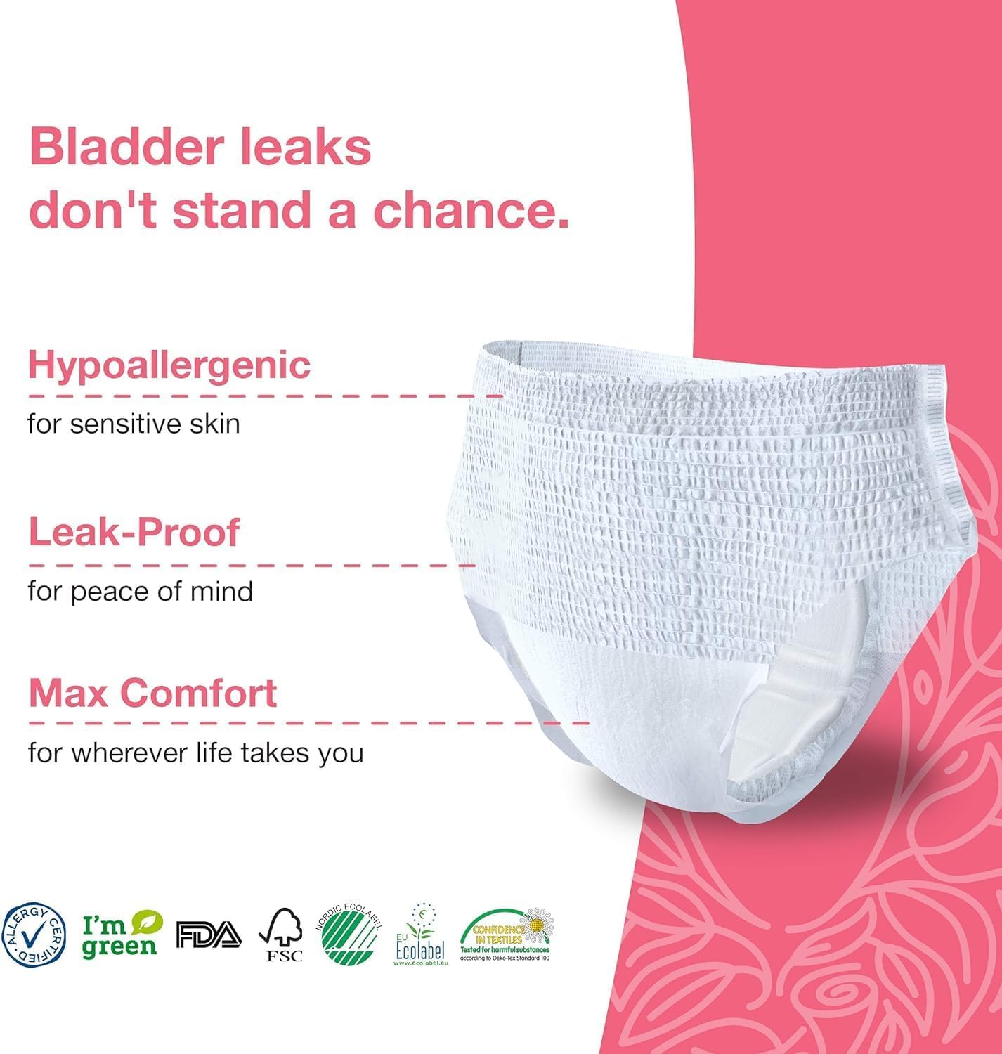 Veeda Natural Adult Incontinence Underwear for Women - Postpartum & Bladder Leakage Protection - Super Absorbent Disposable Underwear - XL Size (80 Count) - Ideal for Overnight Use, Post-Surgery & Active Lifestyles