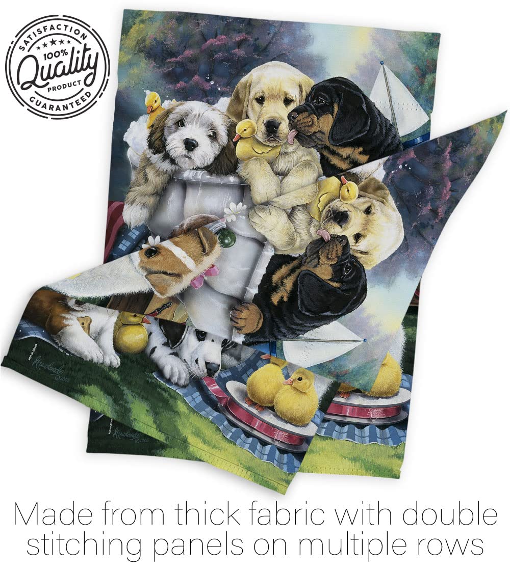 Breeze Decor Dog Garden Flag Set with Stand - Perfect for Pet Lovers & Yard Decor