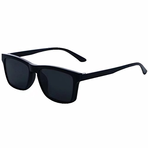 JCERKI Polarized Sunglasses for Men & Women - Black Matte Frame with Light Tint Lenses - UV Protection for Driving, Fishing, and Outdoor Activities