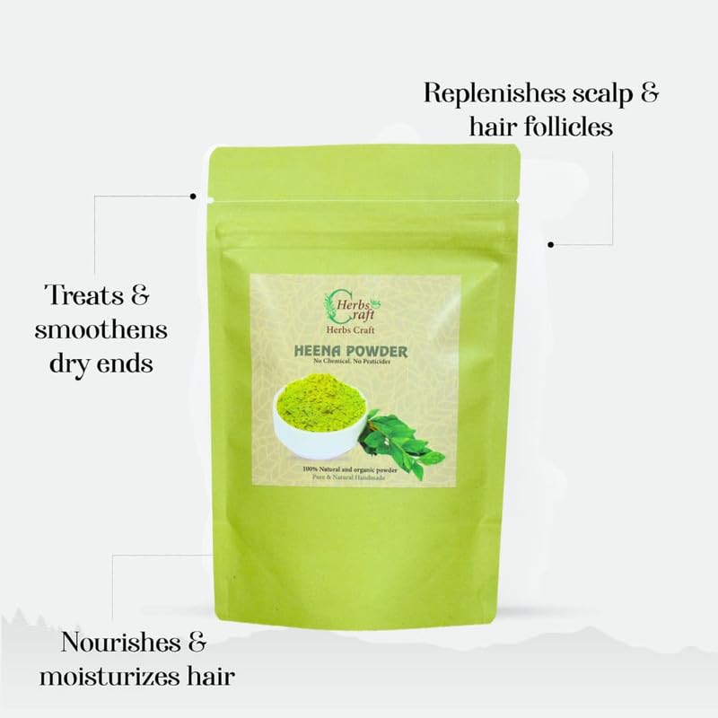 Natural Herbs Craft Henna Powder for Silky Hair & Hair Care | 100% Pure Mehendi Powder for Hair Coloring & Conditioning | Perfect for DIY Hair Treatments, Bridal Prep & Holi Festival