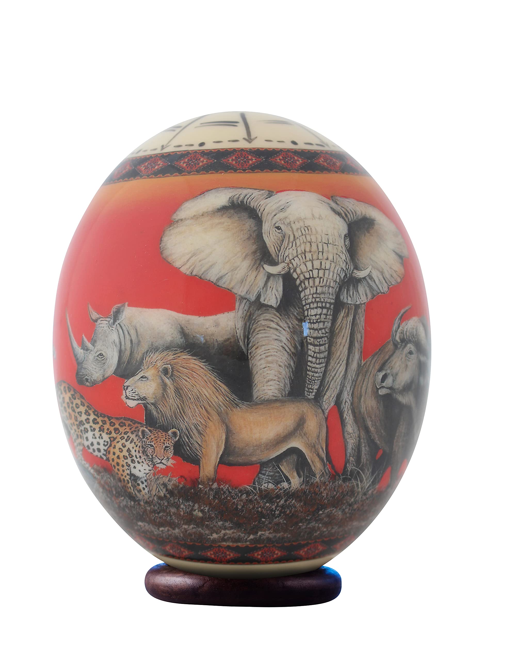 Decoupage Red Large Ostrich Egg for Easter Decorations, DIY Crafts, and Home Decor – Perfect for Holiday Centerpieces and Gift Ideas
