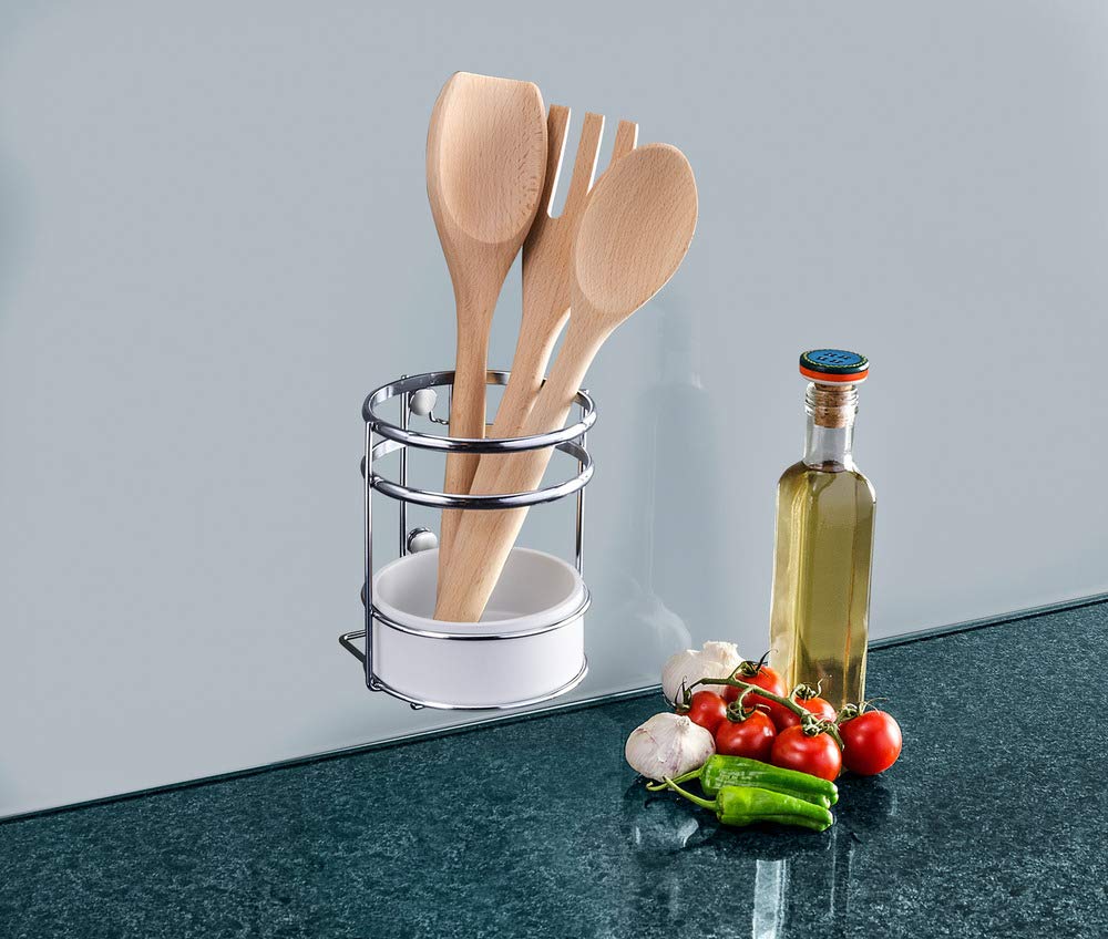 WENKO Stylish Kitchen Utensil Holder - Multi-Color Countertop Organizer (13 x 13 x 15 cm) - Perfect for Spoons, Spatulas & Cooking Tools Storage
