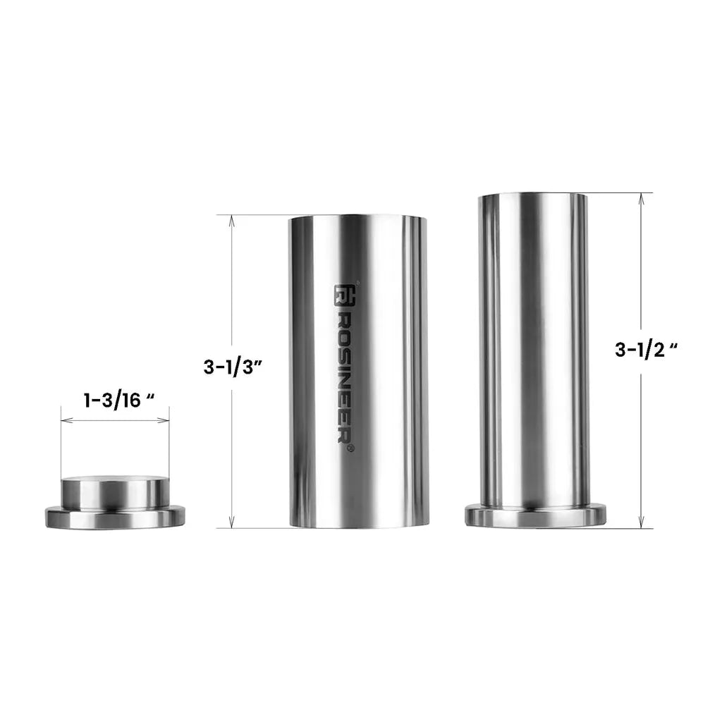 Rosineer Stainless Steel Cylindrical Pre Press Mold for Rosin Extraction - Durable & Food-Grade Metal Hash Press for DIY Essential Oils, Wax, and Concentrates (Great for Home Use & Professional Labs)