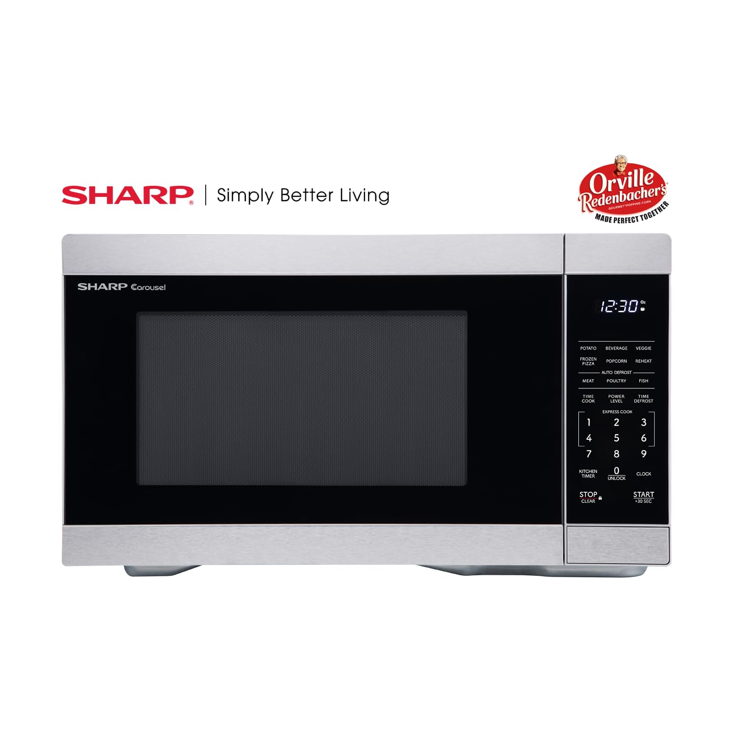 SHARP SMC1162KS 1.1 CuFt Countertop Microwave Oven with Removable 12.4