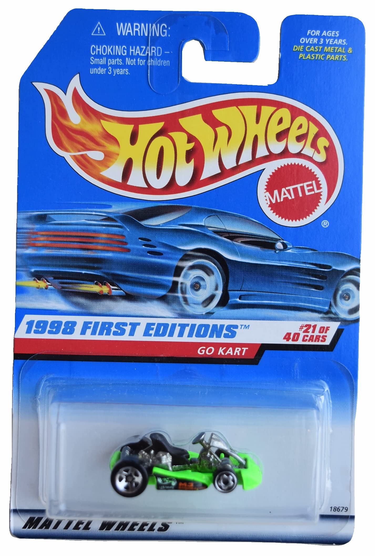 Hot Wheels Go Kart Diecast Car - 1998 First Editions 21/40 Green Collectible Toy - Perfect for Display, Racing Collections & Kids Playtime