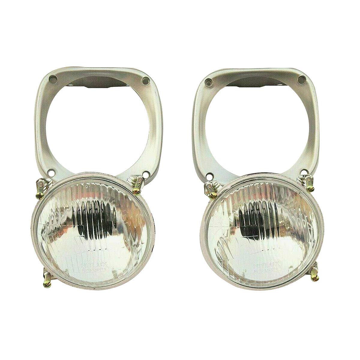 Massey Ferguson Tractor Headlight Assembly - 12V LED Headlamp with Brackets & Bulbs Replacement for Articulated Brazilian Series & Other Models | Durable Off-Road Lighting for Farming & Construction Equipment