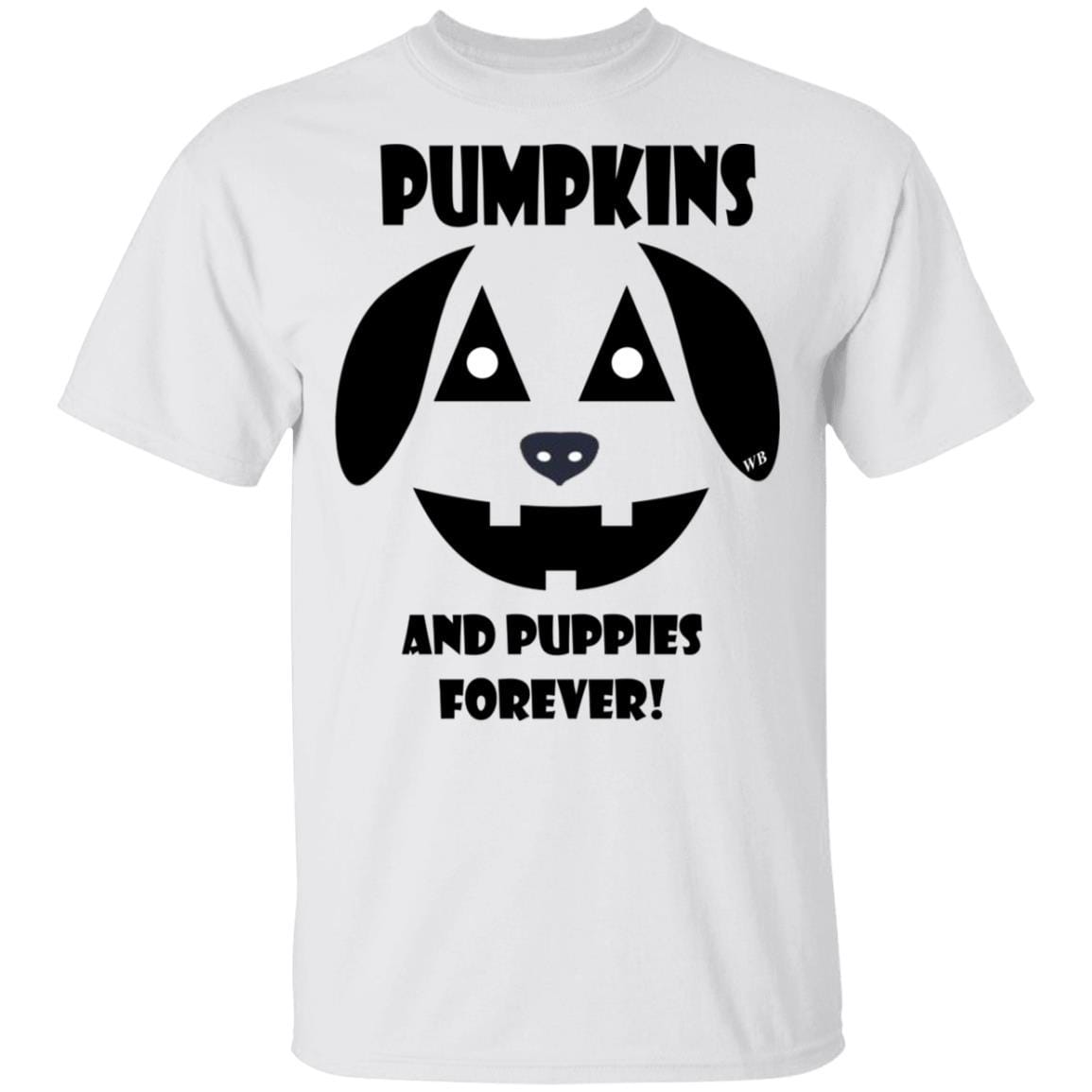 WineyBitches.Co Pumpkins And Puppies Forever Halloween Cotton T-Shirt - Cute Fall Graphic Tee for Women, Halloween Party Outfit, Dog Lover Gift