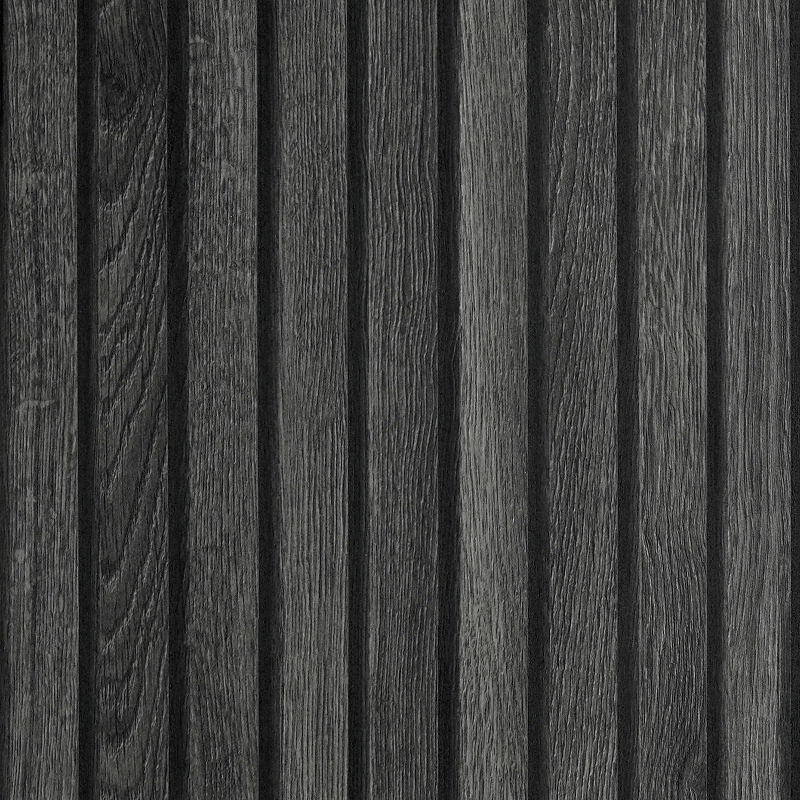 LaCheery 60CM x 4M Black Wood Slat Wall Panel - Peel and Stick 3D Wood Wallpaper | Modern Removable Wood Slat Wall Paneling for TV Backdrop, Accent Wall, Bedroom, Living Room & Office Decoration