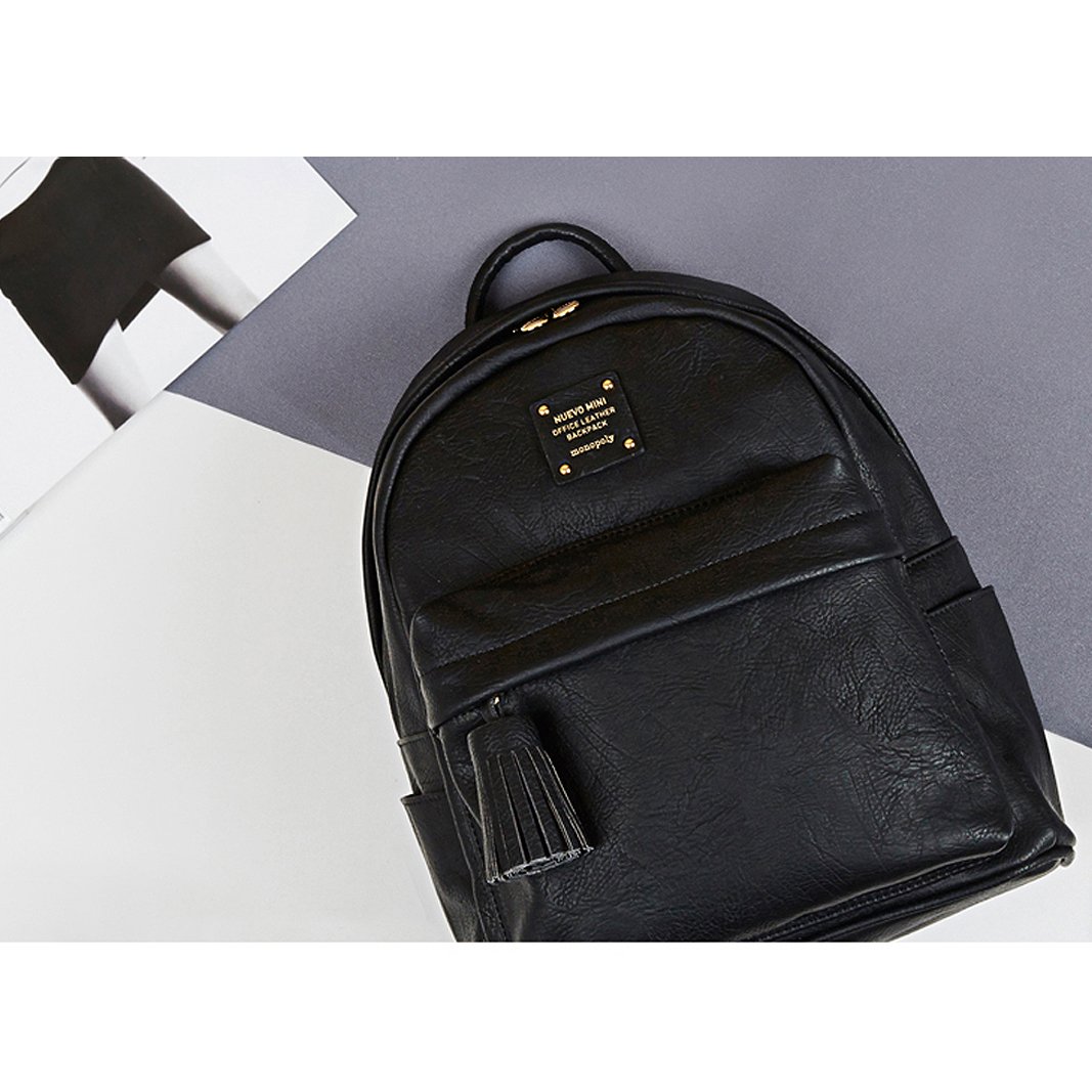 New Mini Office Leather Backpack for Women & Men - Slim Laptop Backpack for School, College, Work & Travel - Black Business Backpack (Perfect for Commuting, Business Trips & Everyday Use)