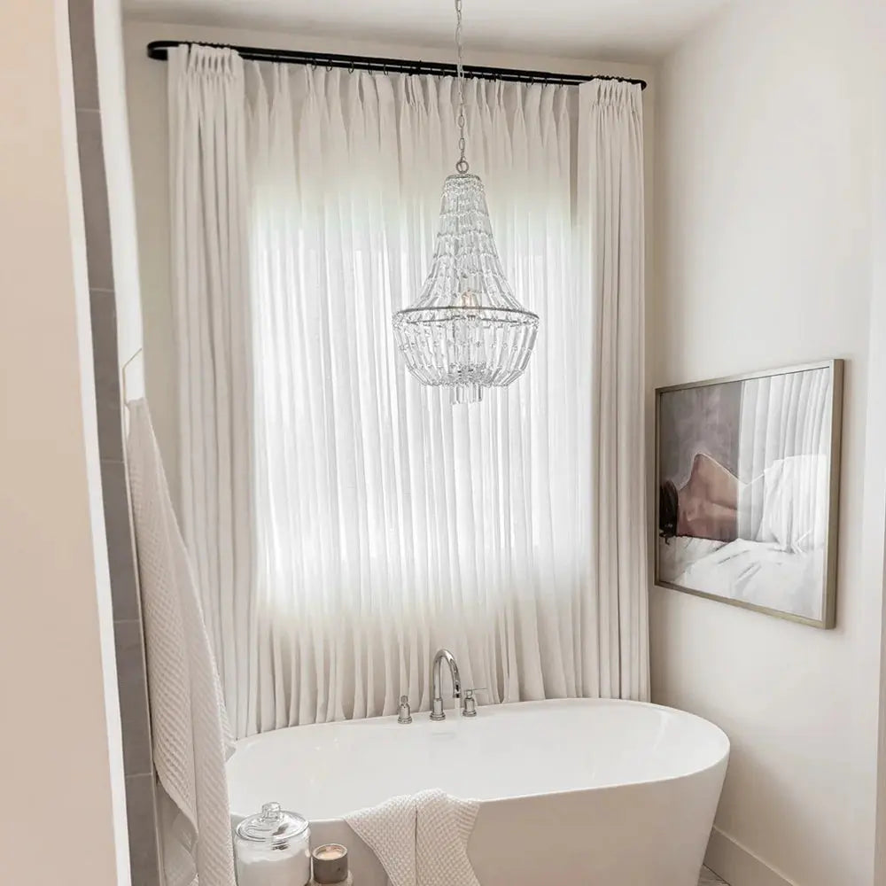Jaylon Adjustable Double Curtain Rod with Rings - Extendable Drapery Rod for Windows, Perfect for Layering Sheer & Blackout Curtains in Living Room or Bedroom