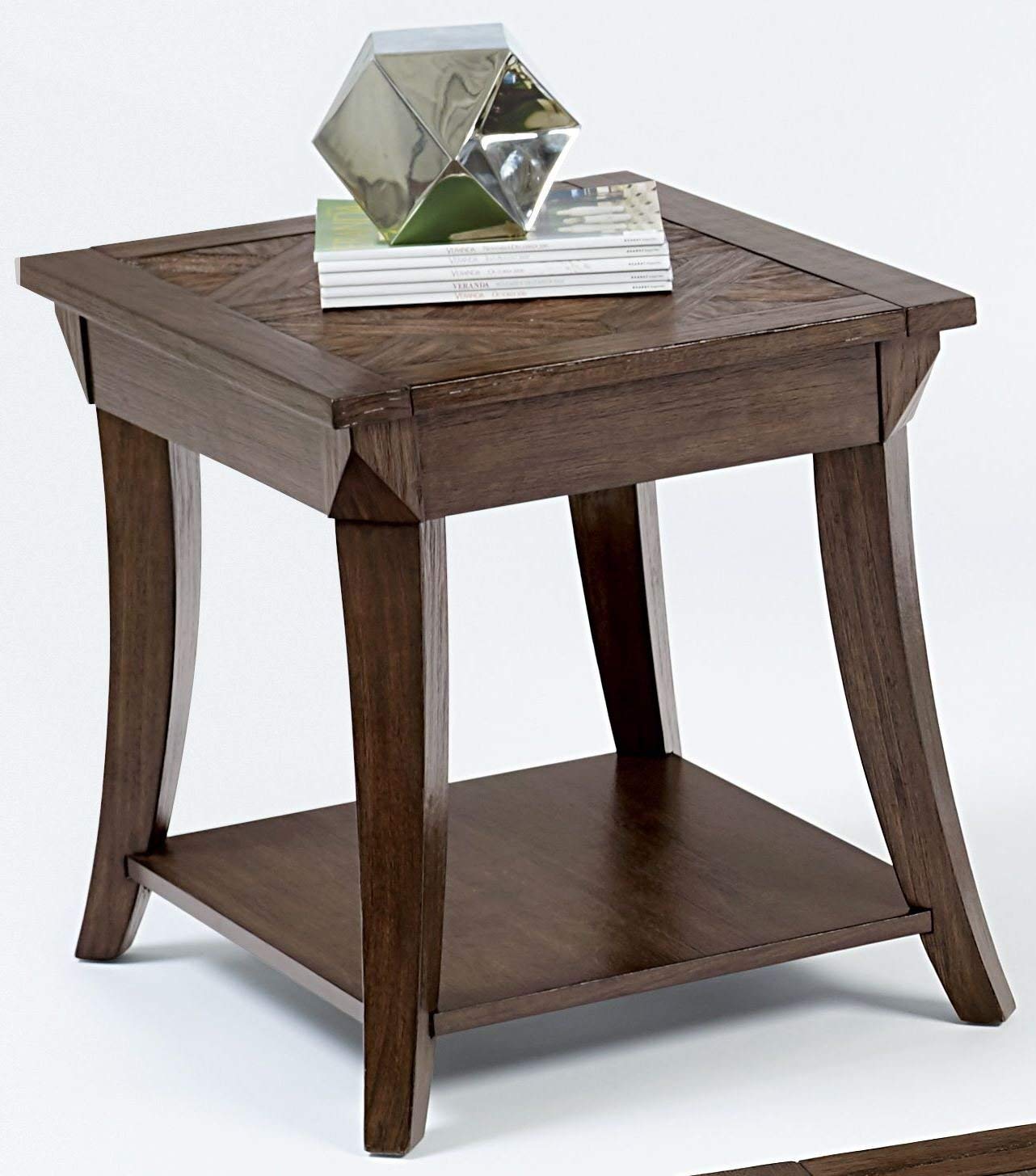 Progressive Furniture Appeal Rectangular End Table - Dark Poplar Wood Nightstand for Living Room, Bedroom & Office | Modern Side Table with Storage Shelf
