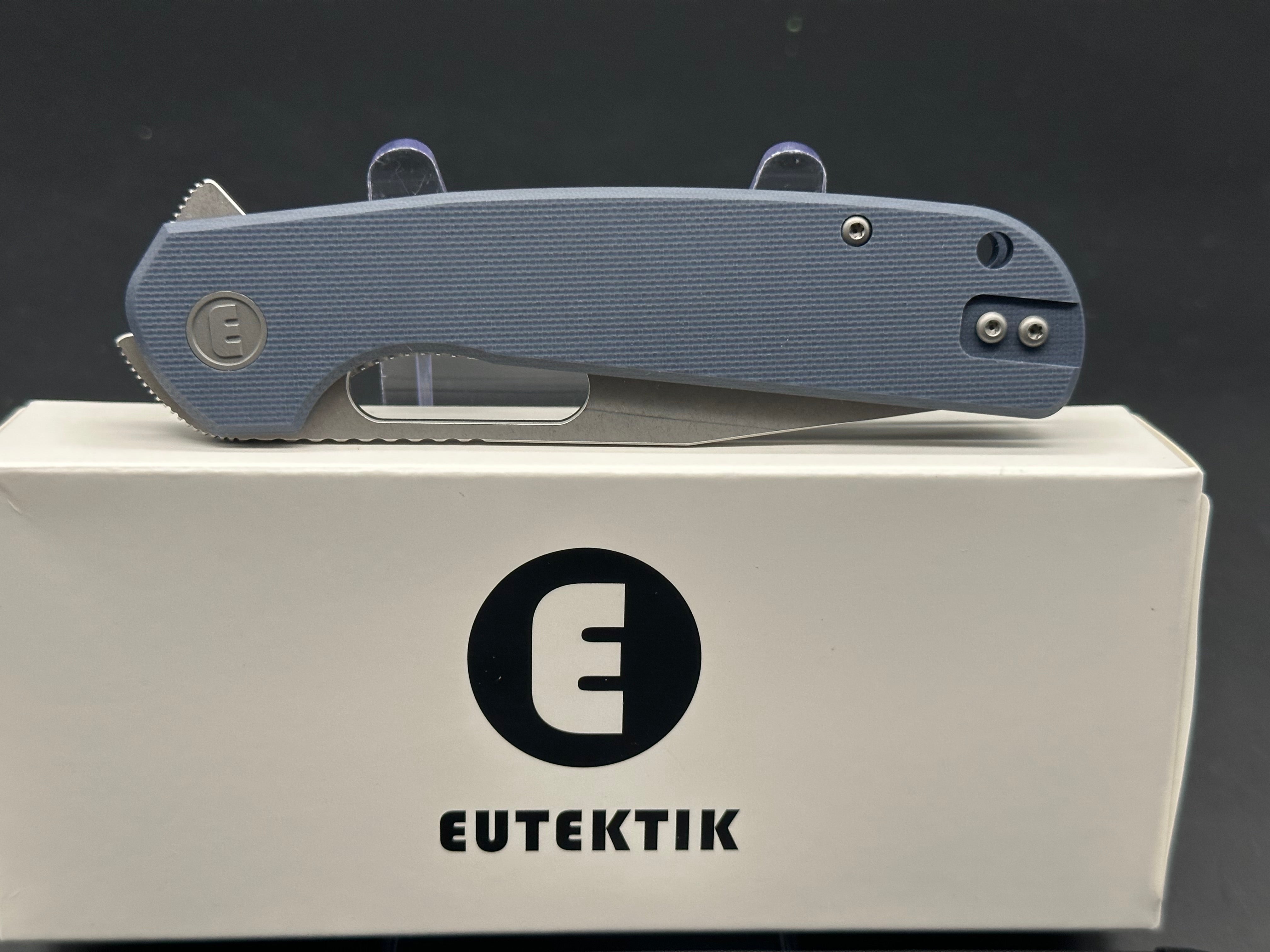 Eutektik Trinity Grey G10 Folding Knife - New in Box | Includes LTK Koozie, Patch & Sticker | Perfect for Outdoor Camping, Hiking and Everyday Carry (EDC)